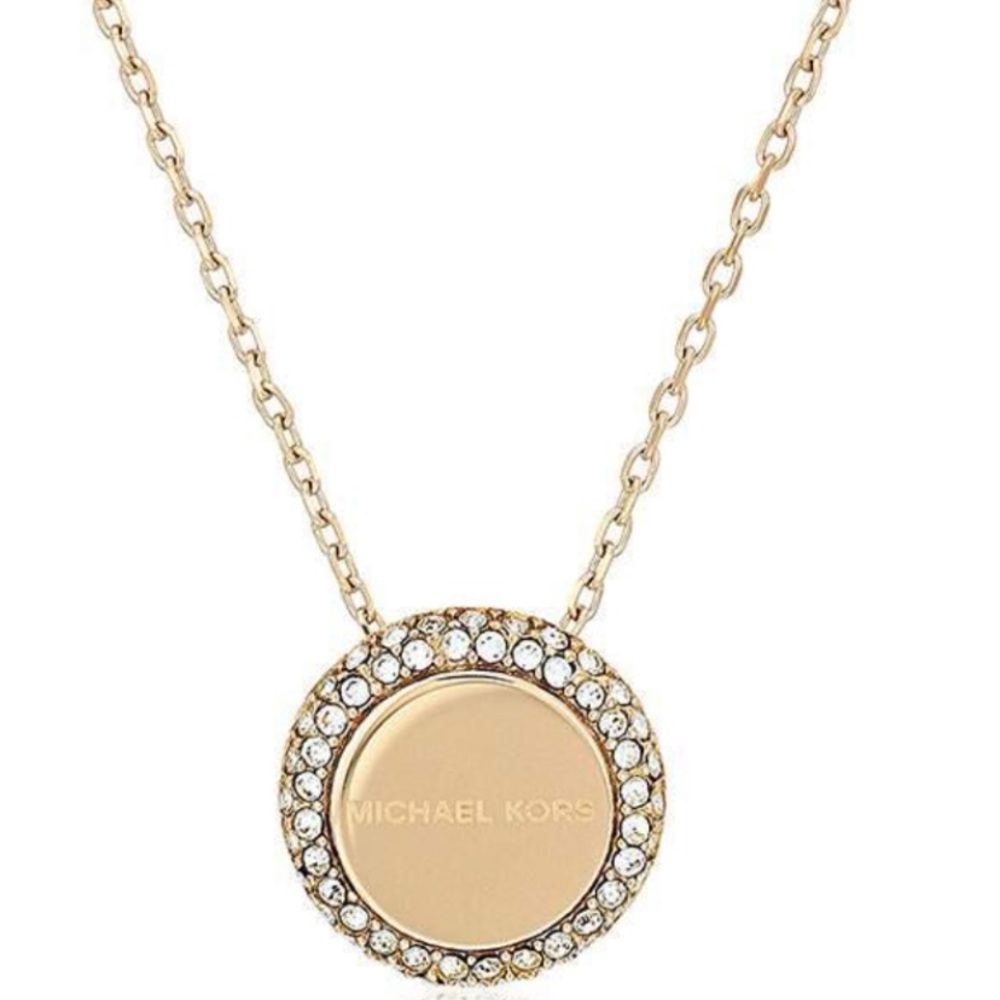 NIB Michael Kors Brilliance Gold Tone With Crystals 20” new in box authentic